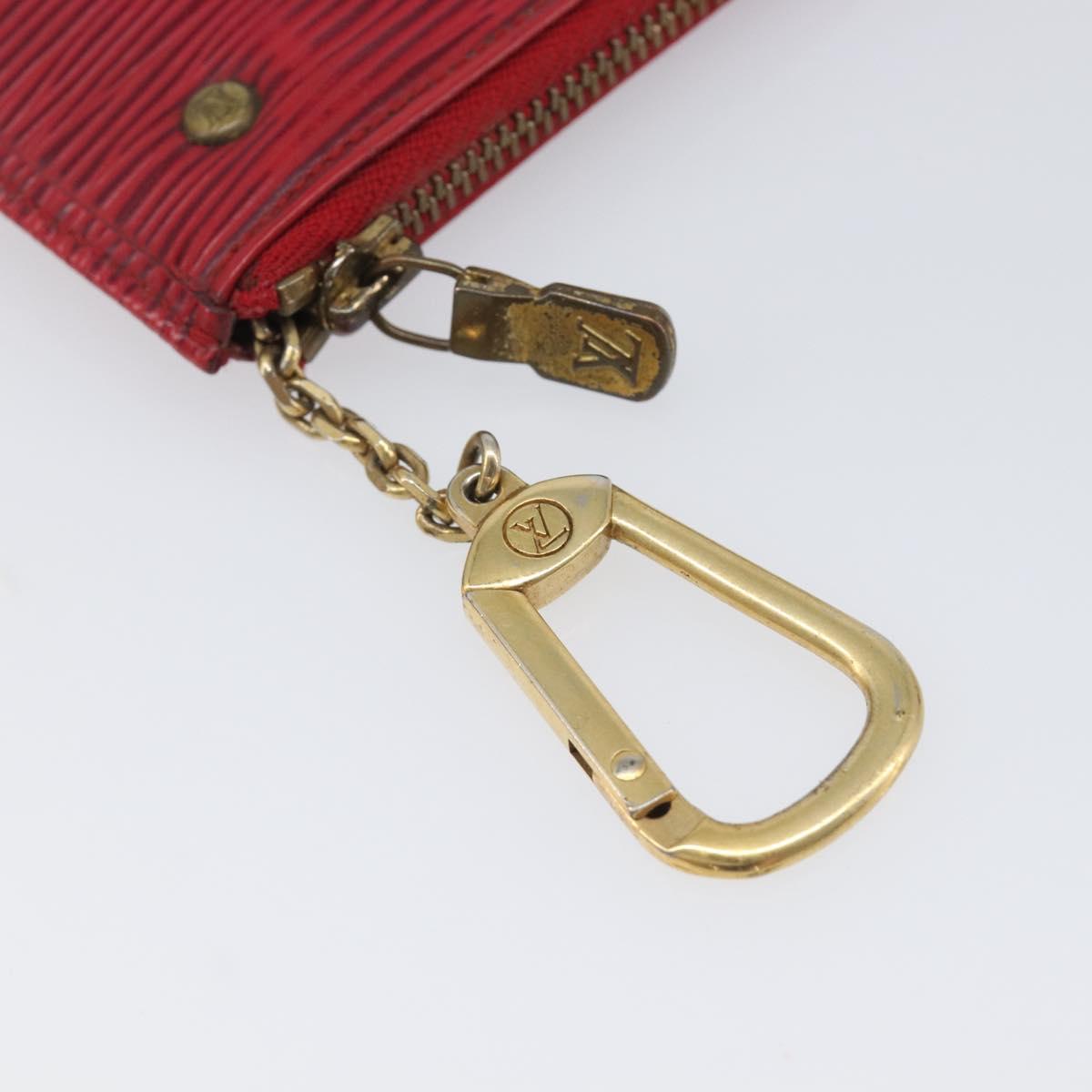 LOUIS VUITTON Epi Pochette Cles Coin Purse Red M63807 LV Auth 206937