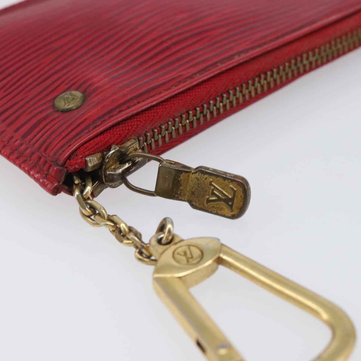 LOUIS VUITTON Epi Pochette Cles Coin Purse Red M63807 LV Auth 206937