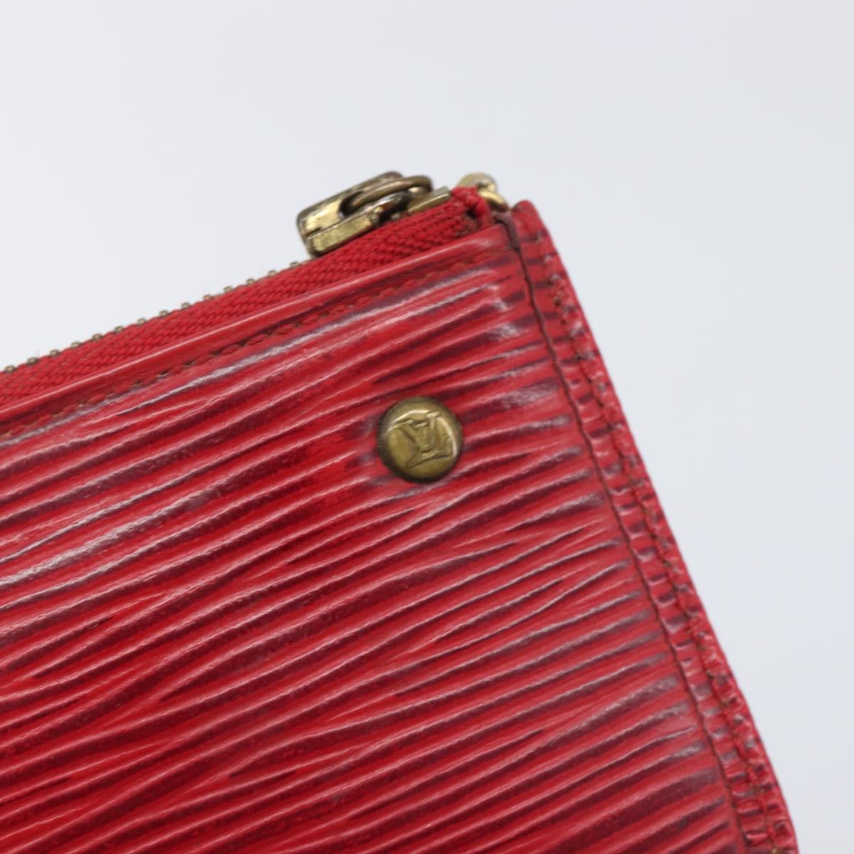 LOUIS VUITTON Epi Pochette Cles Coin Purse Red M63807 LV Auth 206937