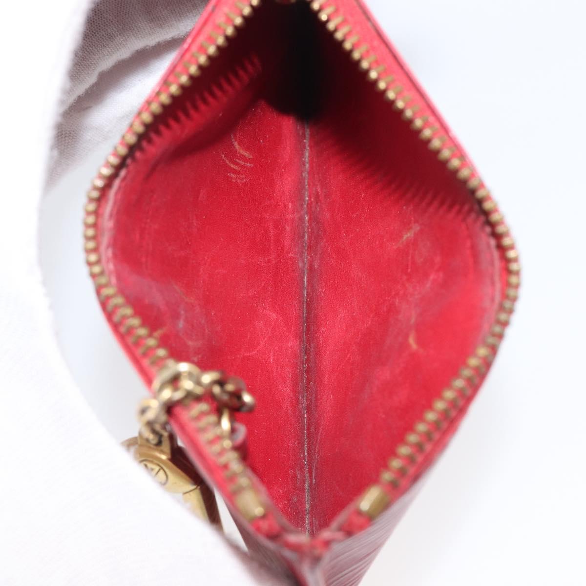 LOUIS VUITTON Epi Pochette Cles Coin Purse Red M63807 LV Auth 206937