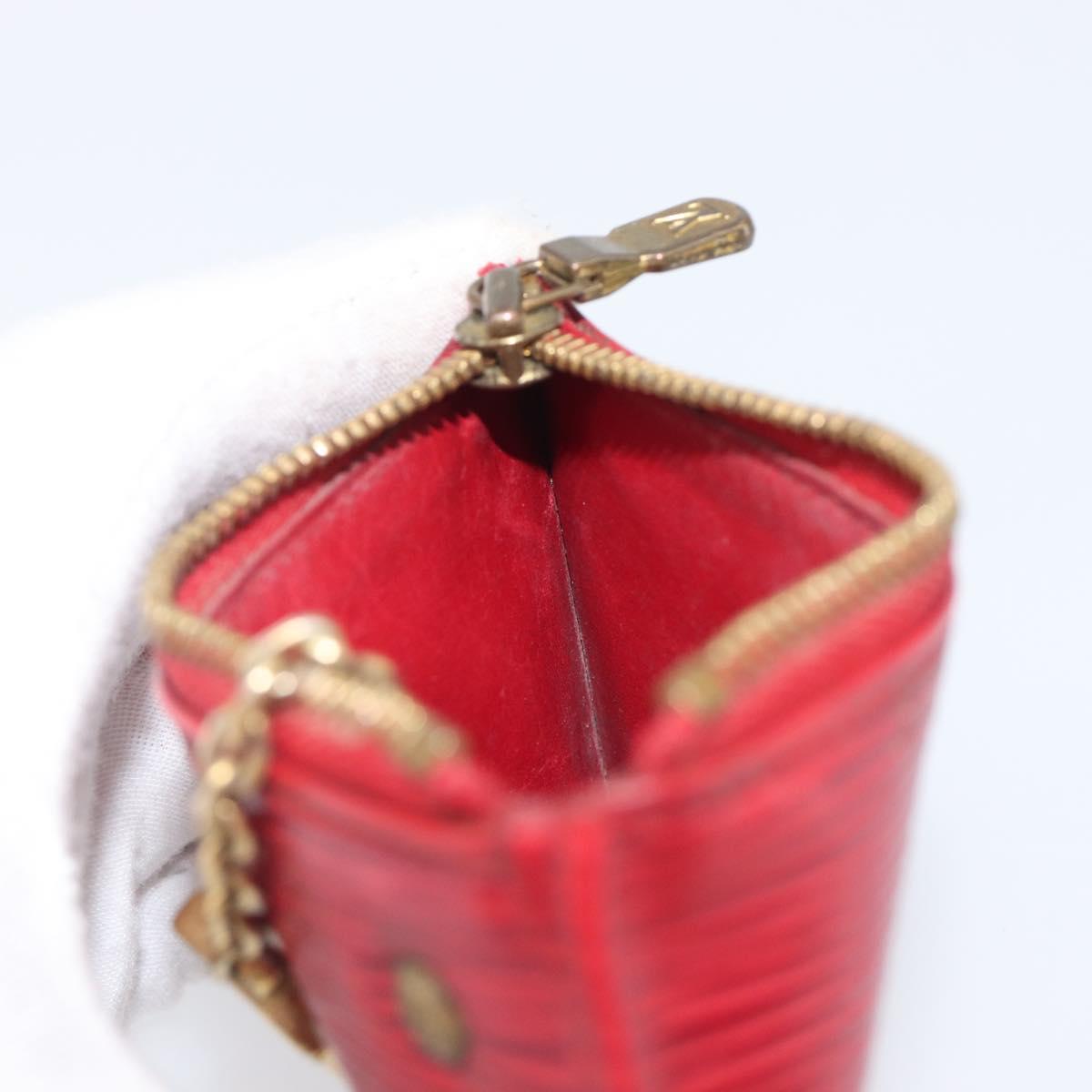 LOUIS VUITTON Epi Pochette Cles Coin Purse Red M63807 LV Auth 206937