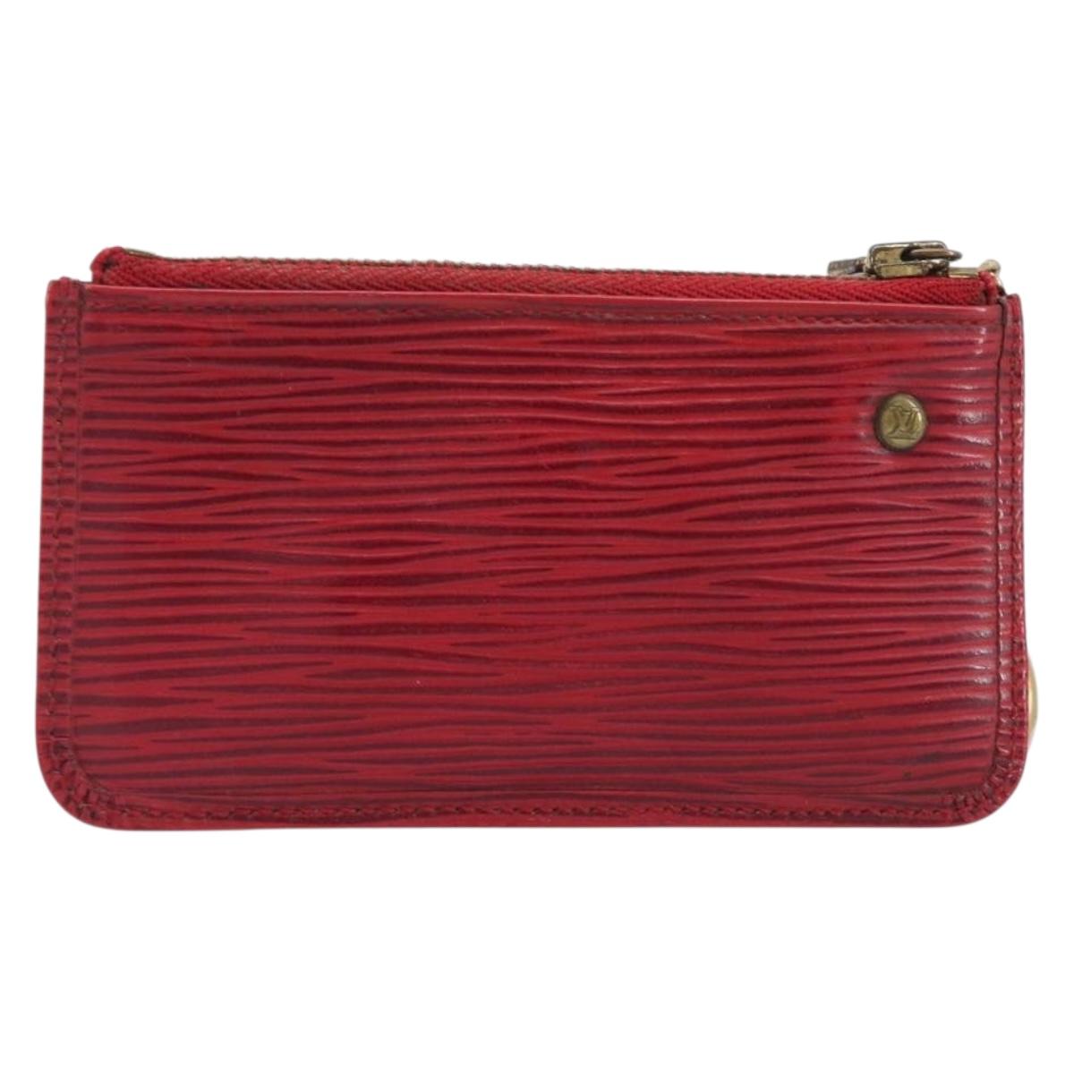 LOUIS VUITTON Epi Pochette Cles Coin Purse Red M63807 LV Auth 206937