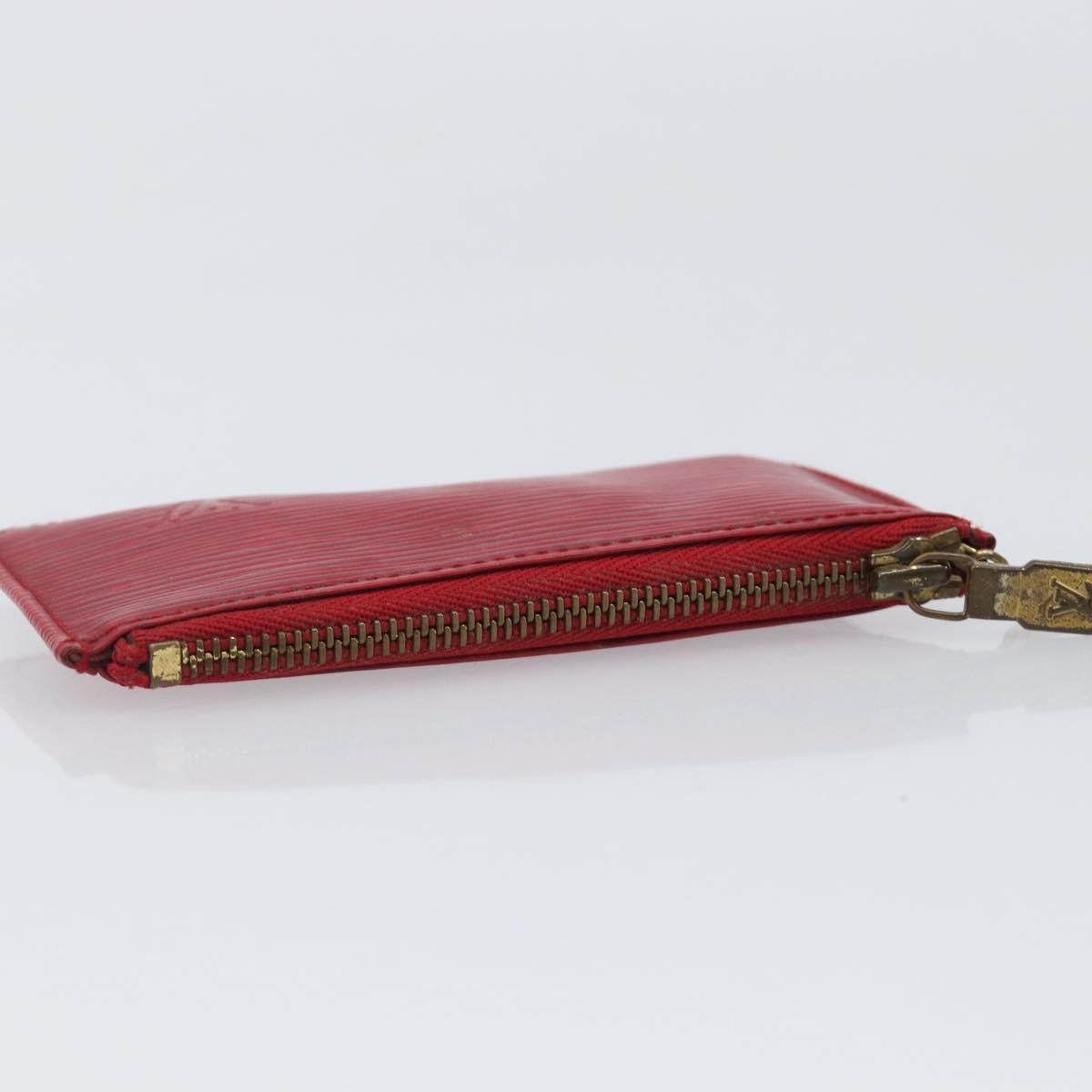 LOUIS VUITTON Epi Pochette Cles Coin Purse Red M63807 LV Auth 206937