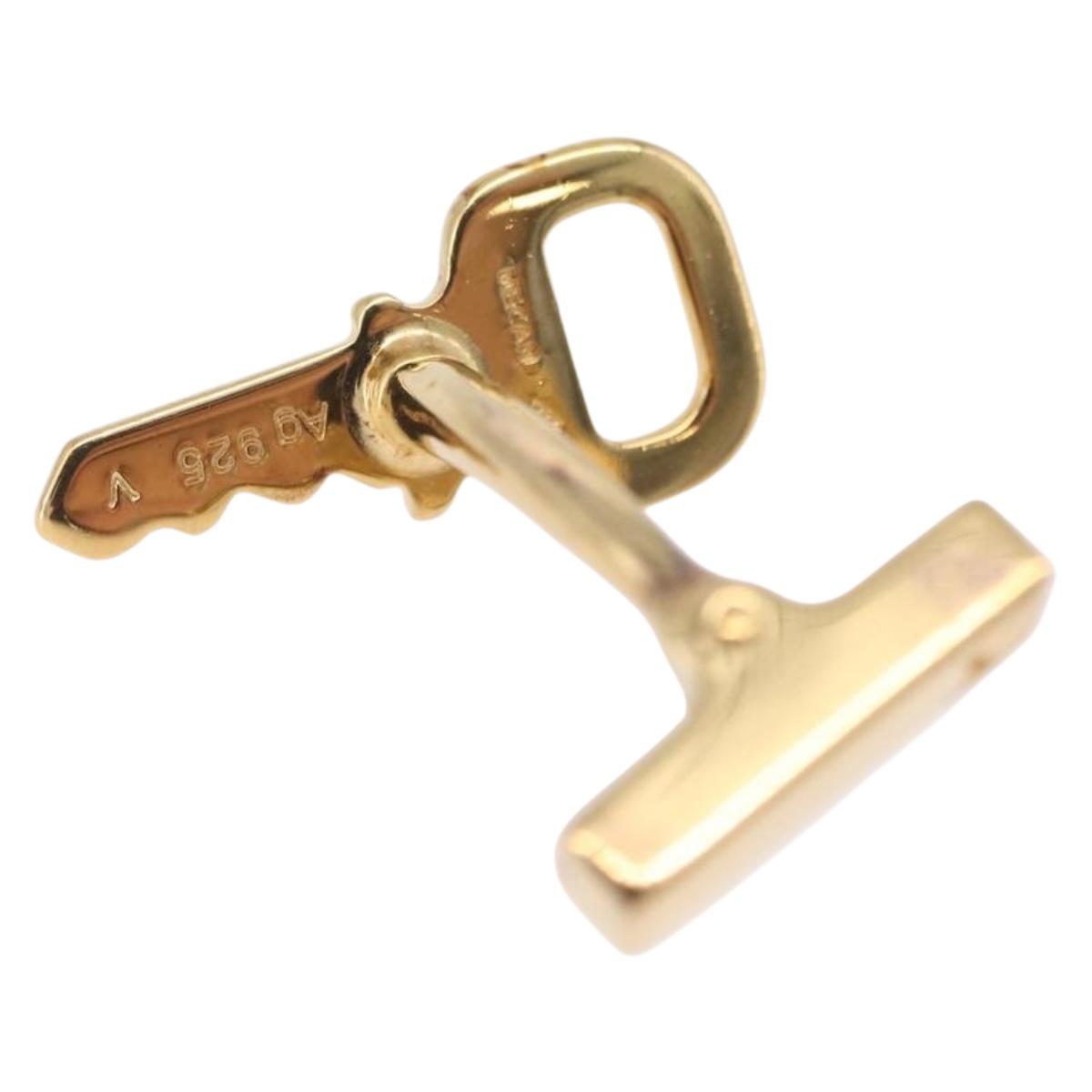 LOUIS VUITTON Boutons de Manchette Cadena Eclair Cuffs Ag925 M64601 Auth 206939