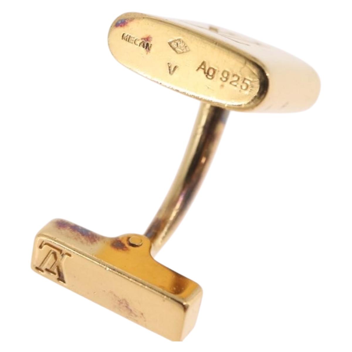 LOUIS VUITTON Boutons de Manchette Cadena Eclair Cuffs Ag925 M64601 Auth 206939