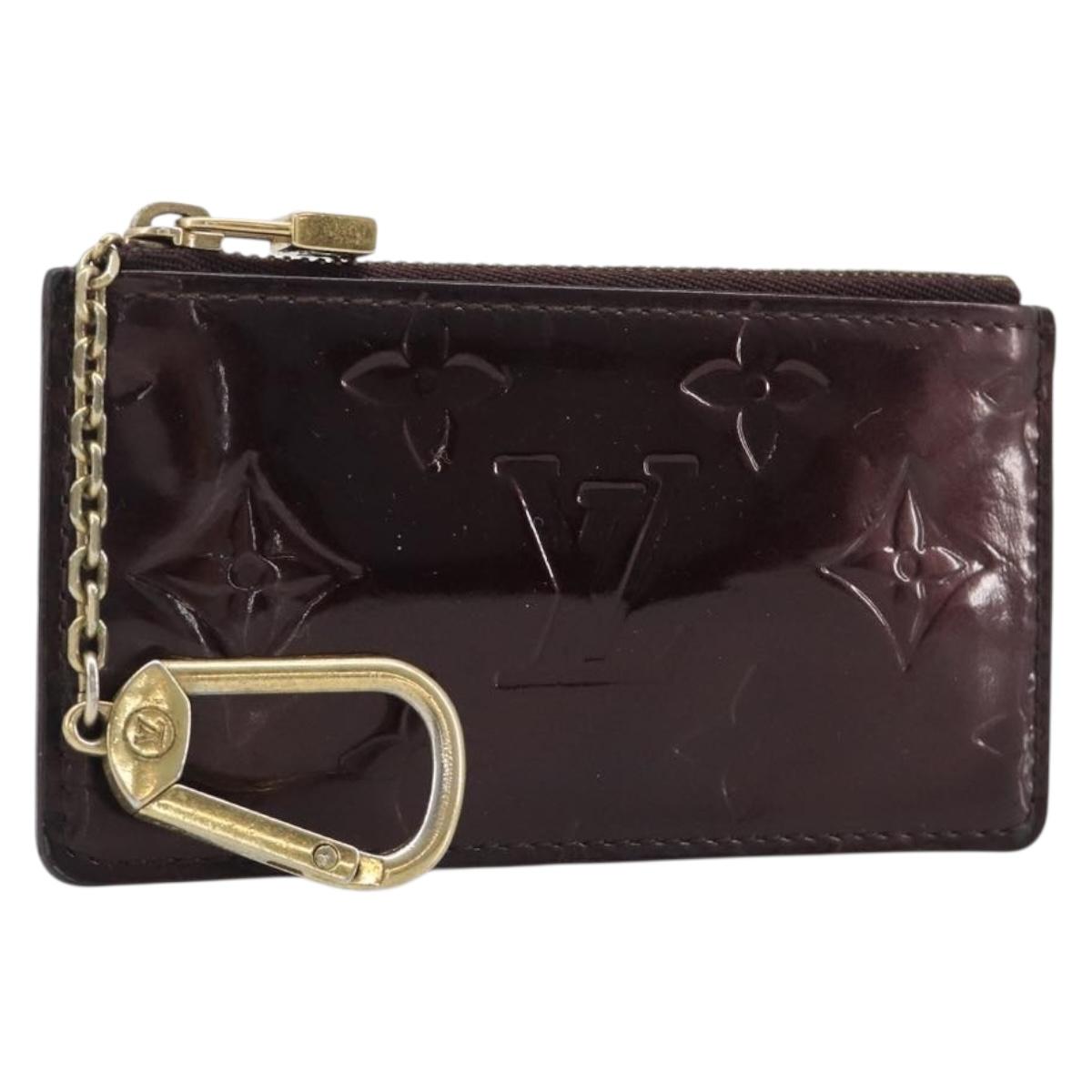 LOUIS VUITTON Monogram Vernis Pochette Cles Purse Amarante M93518 LV Auth 206941