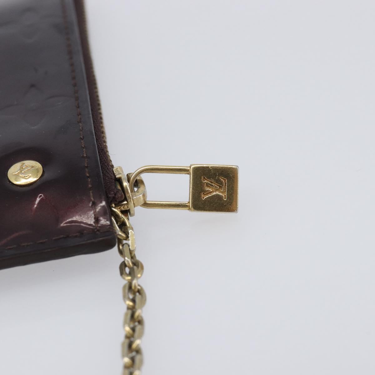 LOUIS VUITTON Monogram Vernis Pochette Cles Purse Amarante M93518 LV Auth 206941
