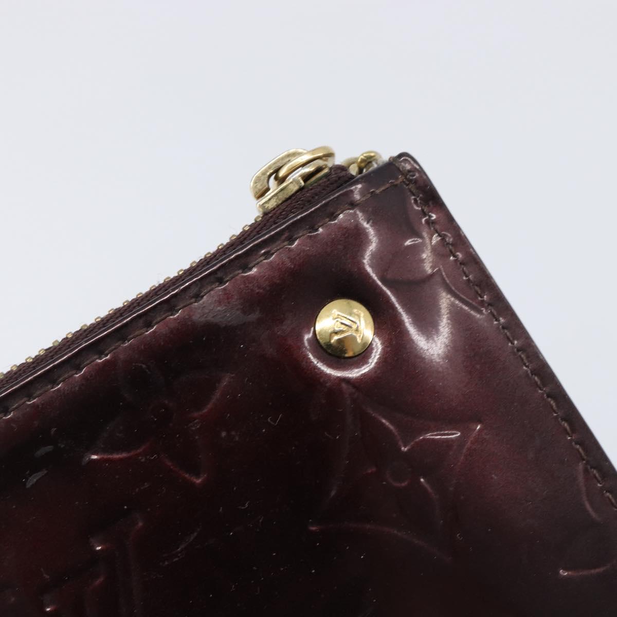 LOUIS VUITTON Monogram Vernis Pochette Cles Purse Amarante M93518 LV Auth 206941