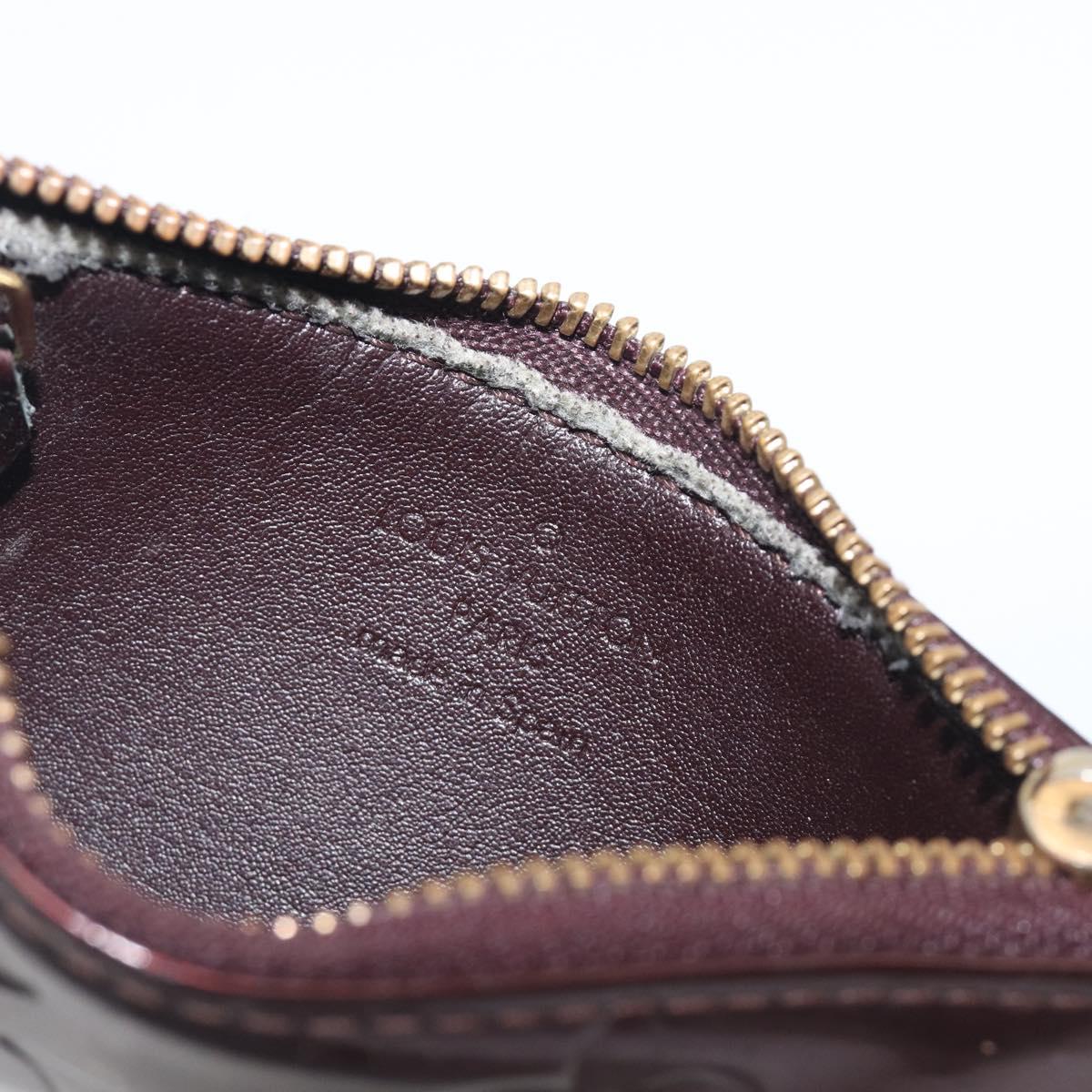 LOUIS VUITTON Monogram Vernis Pochette Cles Purse Amarante M93518 LV Auth 206941