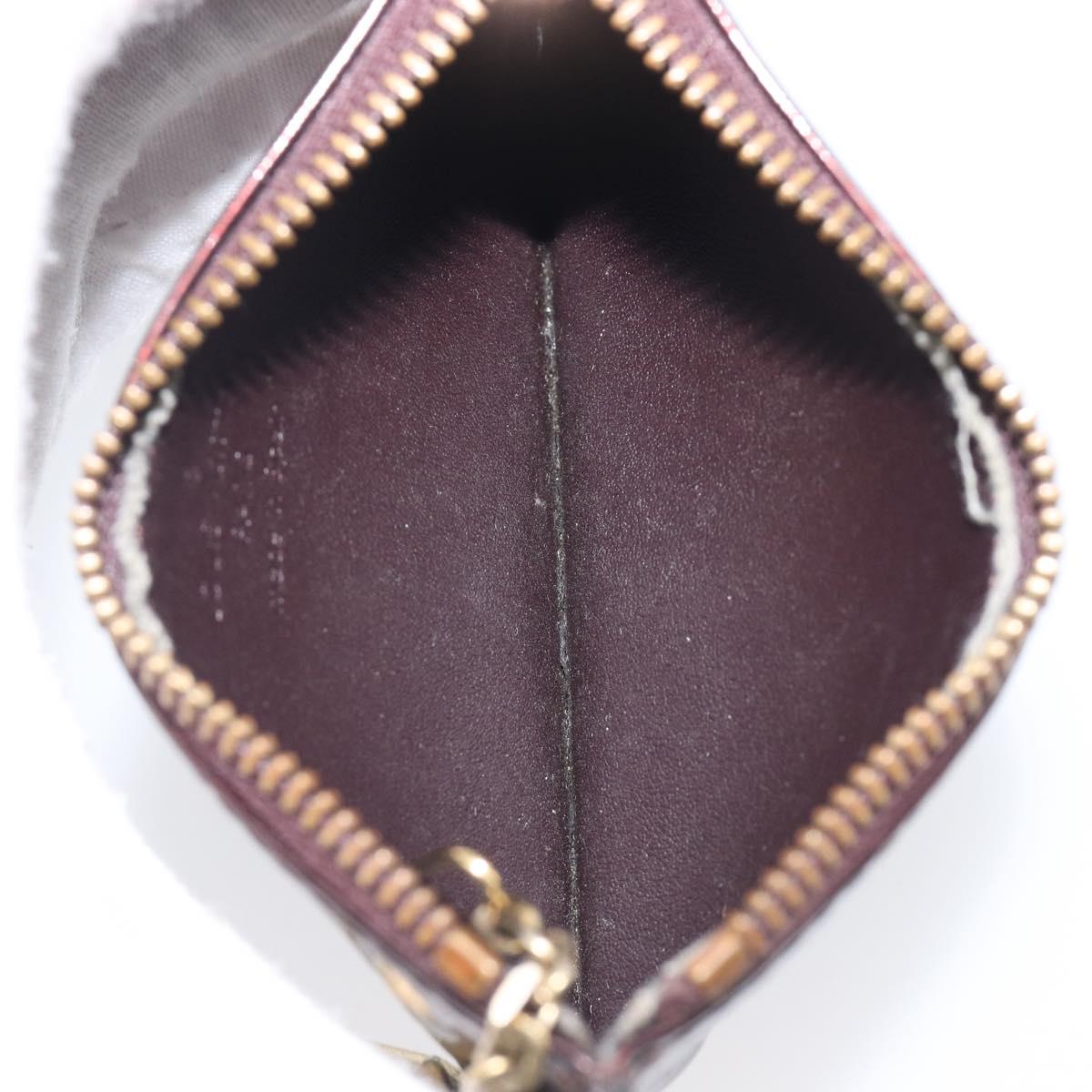LOUIS VUITTON Monogram Vernis Pochette Cles Purse Amarante M93518 LV Auth 206941