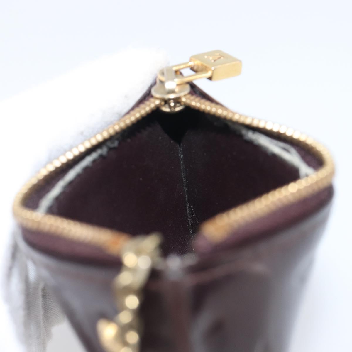 LOUIS VUITTON Monogram Vernis Pochette Cles Purse Amarante M93518 LV Auth 206941