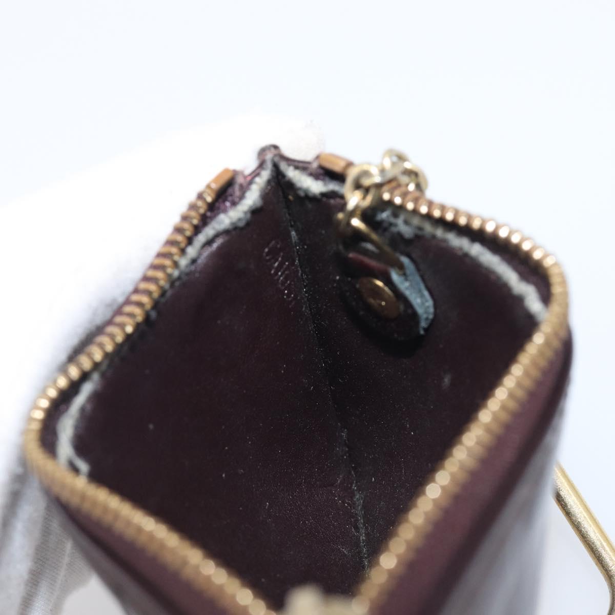 LOUIS VUITTON Monogram Vernis Pochette Cles Purse Amarante M93518 LV Auth 206941