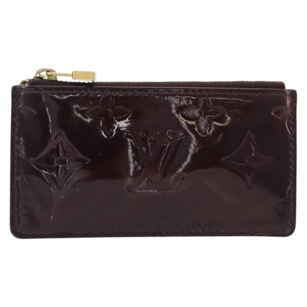 LOUIS VUITTON Monogram Vernis Pochette Cles Purse Amarante M93518 LV Auth 206941