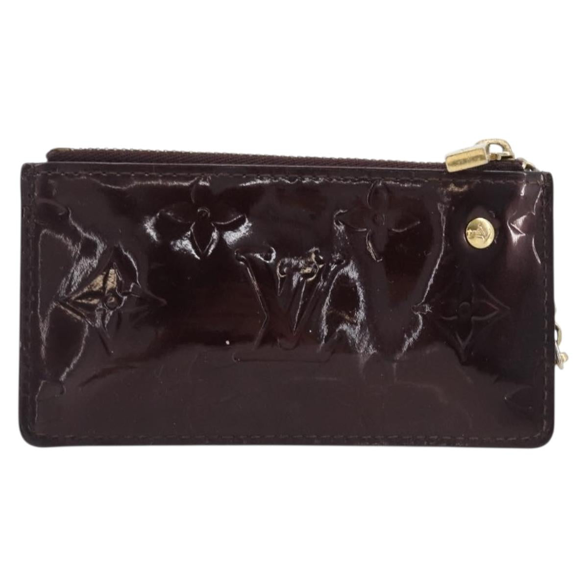 LOUIS VUITTON Monogram Vernis Pochette Cles Purse Amarante M93518 LV Auth 206941