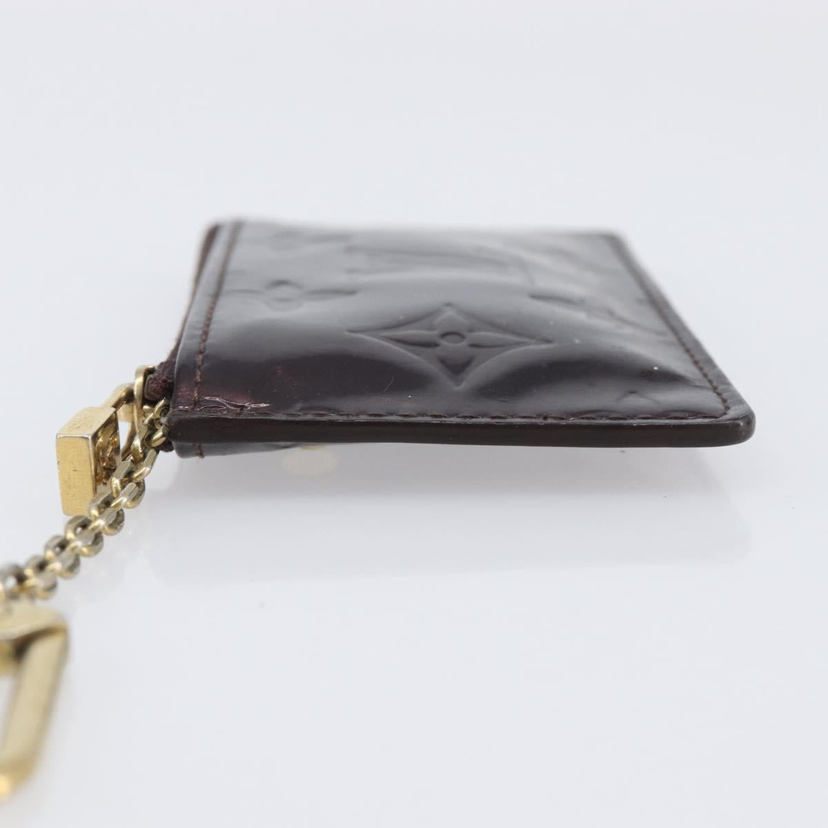 LOUIS VUITTON Monogram Vernis Pochette Cles Purse Amarante M93518 LV Auth 206941