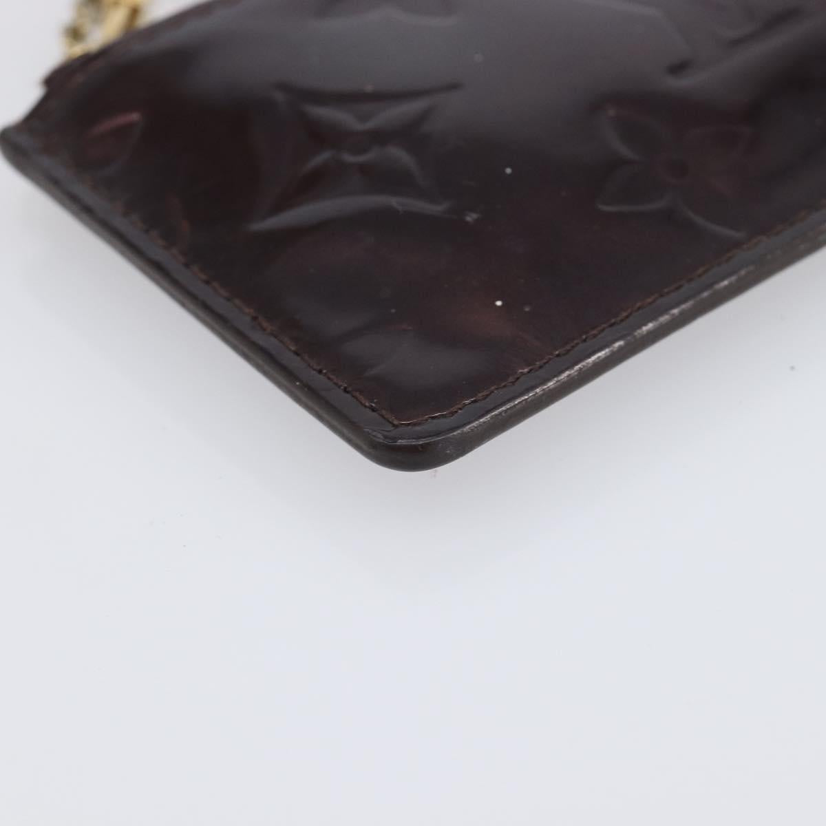 LOUIS VUITTON Monogram Vernis Pochette Cles Purse Amarante M93518 LV Auth 206941