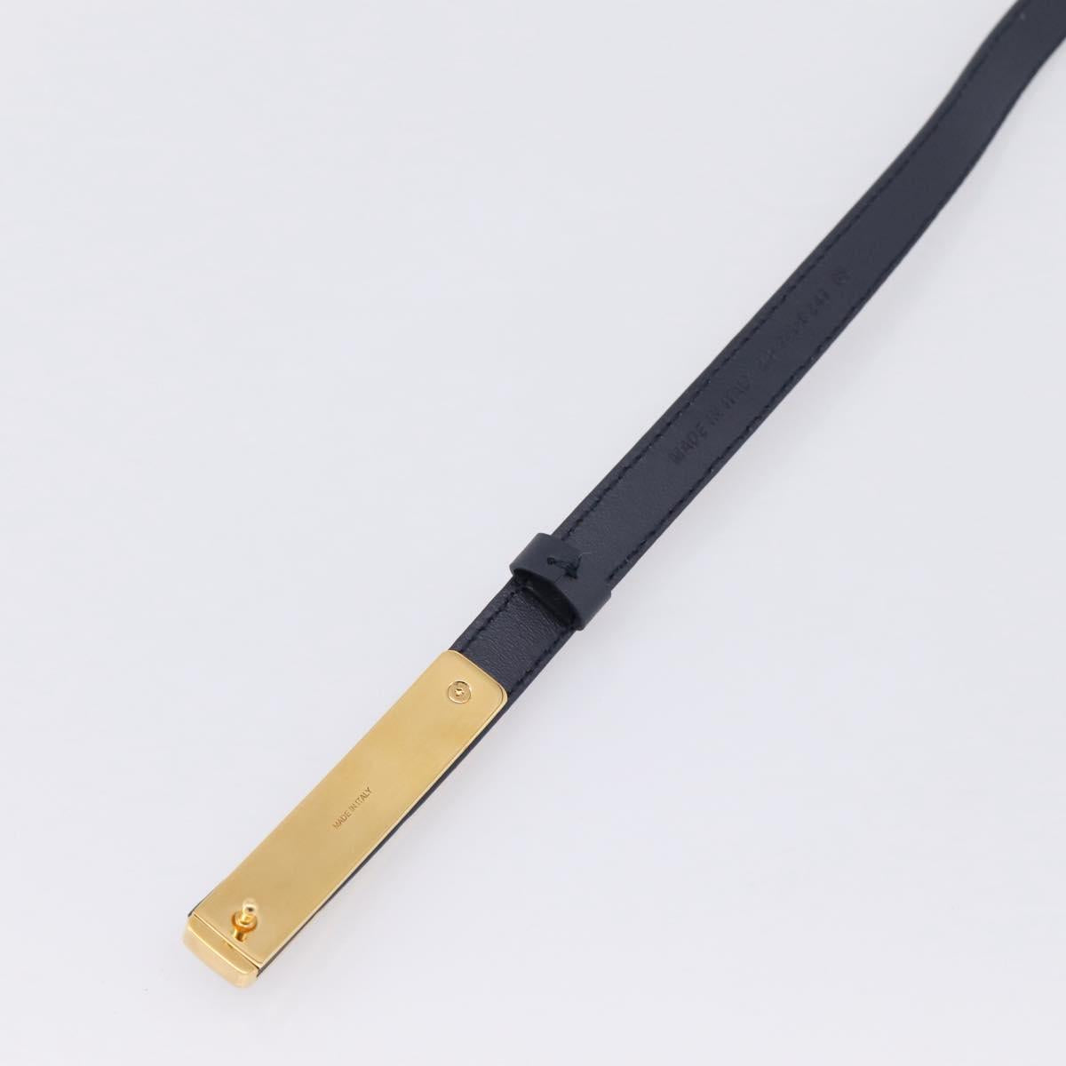 Christian Dior Belt Leather 39.4"" 85 Black Gold Auth 206942M
