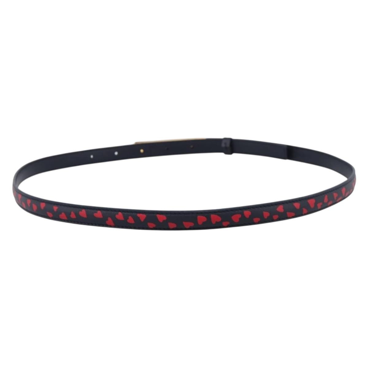 Christian Dior Belt Leather 39.4"" 85 Black Gold Auth 206942M