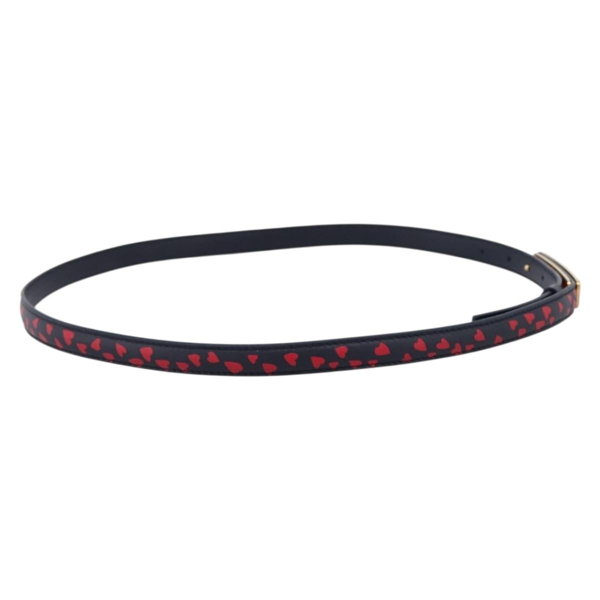 Christian Dior Belt Leather 39.4"" 85 Black Gold Auth 206942M