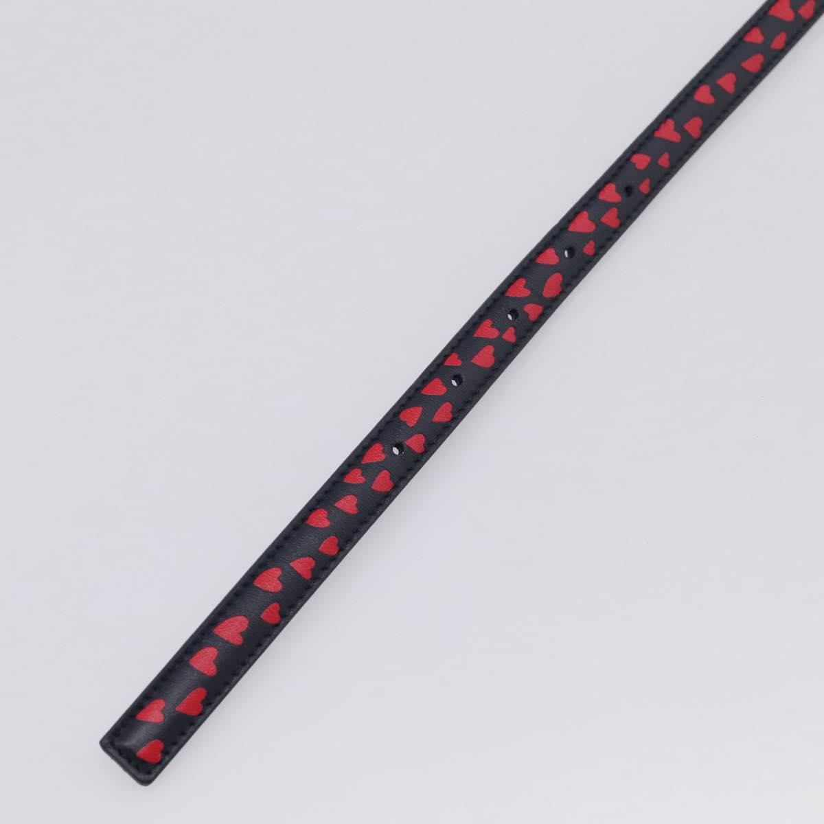 Christian Dior Belt Leather 39.4"" 85 Black Gold Auth 206942M