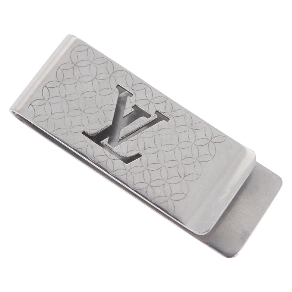 LOUIS VUITTON Bill Clip Money Clip metal Silver LV Auth 206944