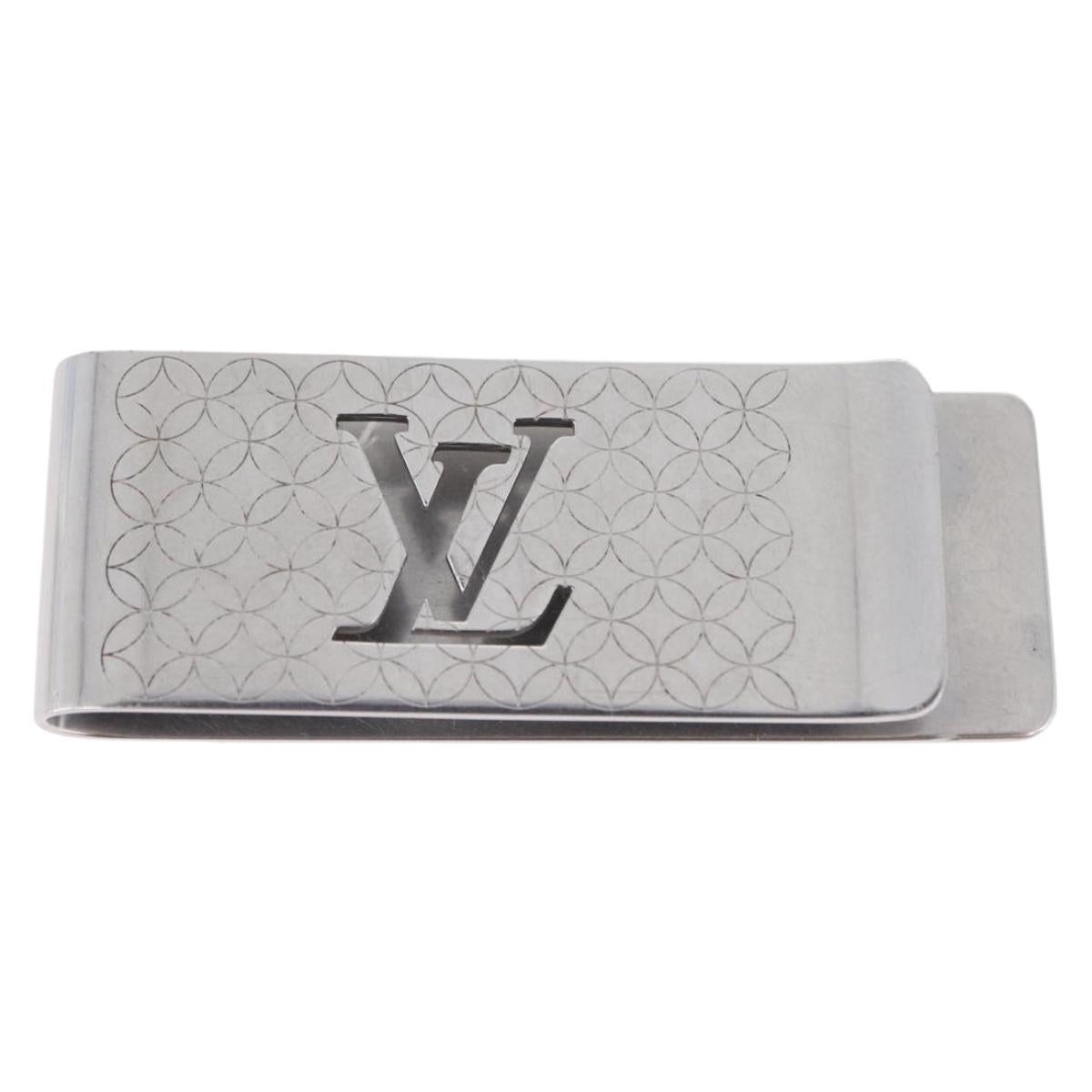 LOUIS VUITTON Bill Clip Money Clip metal Silver LV Auth 206944