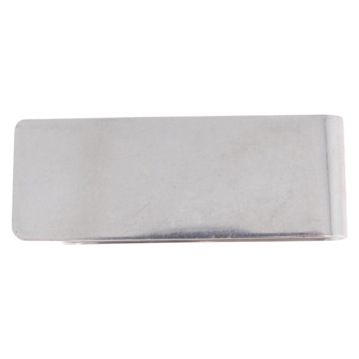 LOUIS VUITTON Bill Clip Money Clip metal Silver LV Auth 206944