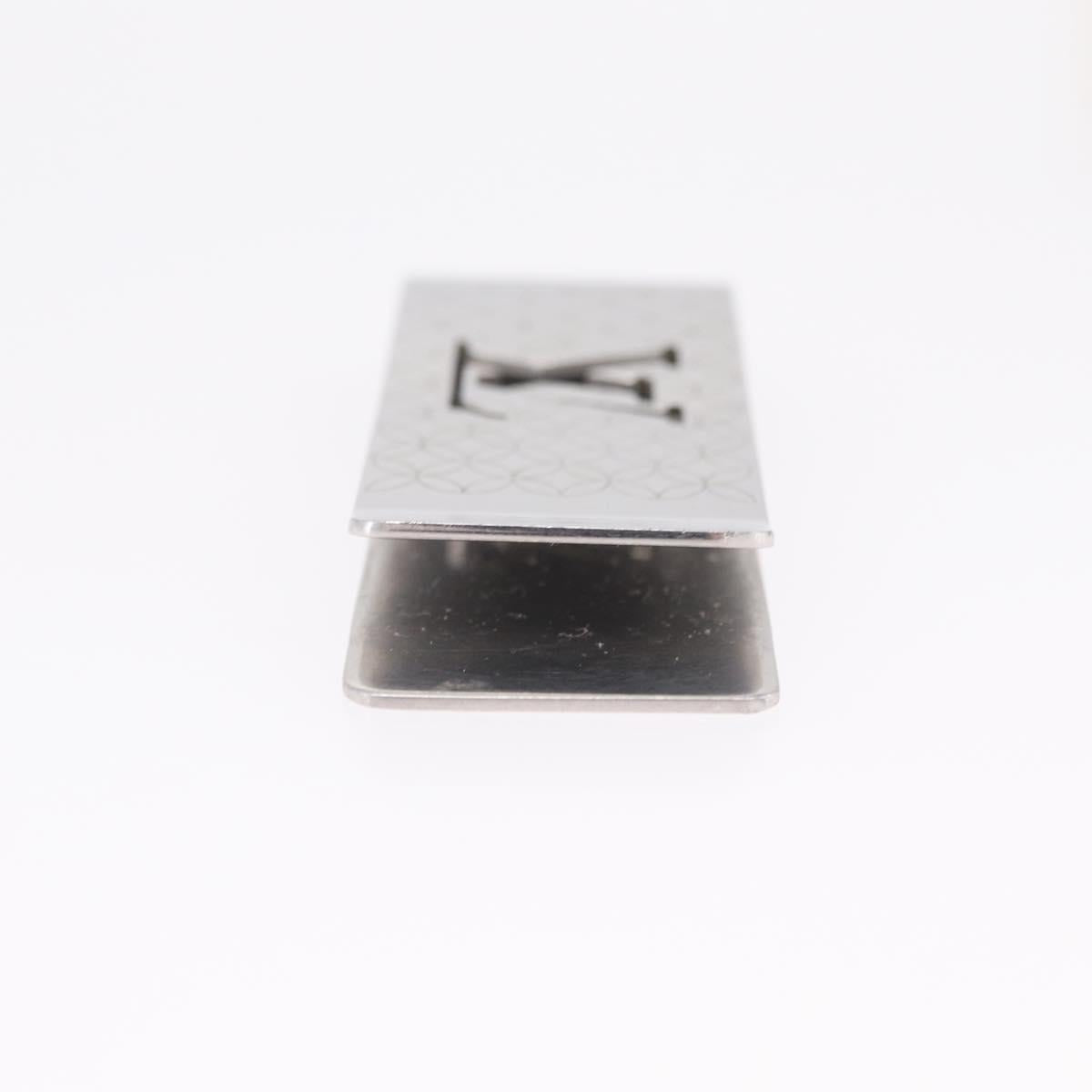 LOUIS VUITTON Bill Clip Money Clip metal Silver LV Auth 206944