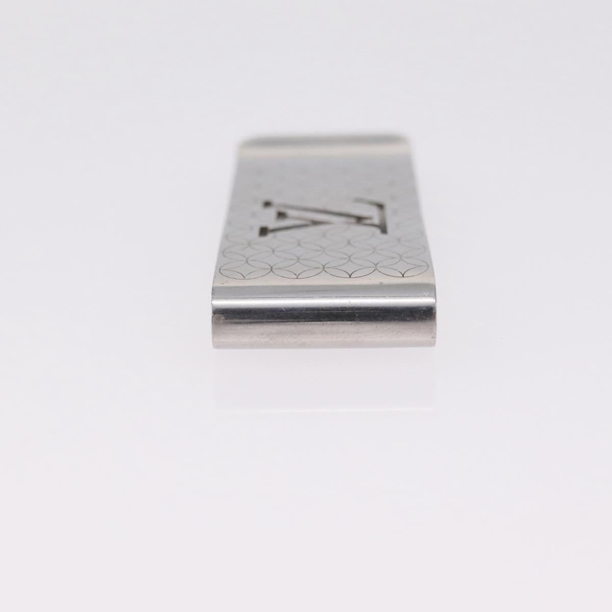 LOUIS VUITTON Bill Clip Money Clip metal Silver LV Auth 206944