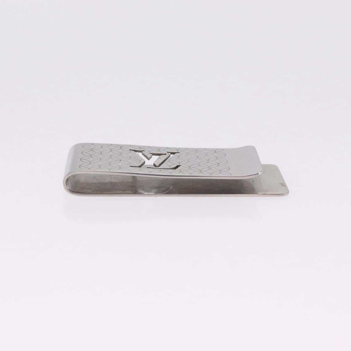 LOUIS VUITTON Bill Clip Money Clip metal Silver LV Auth 206944