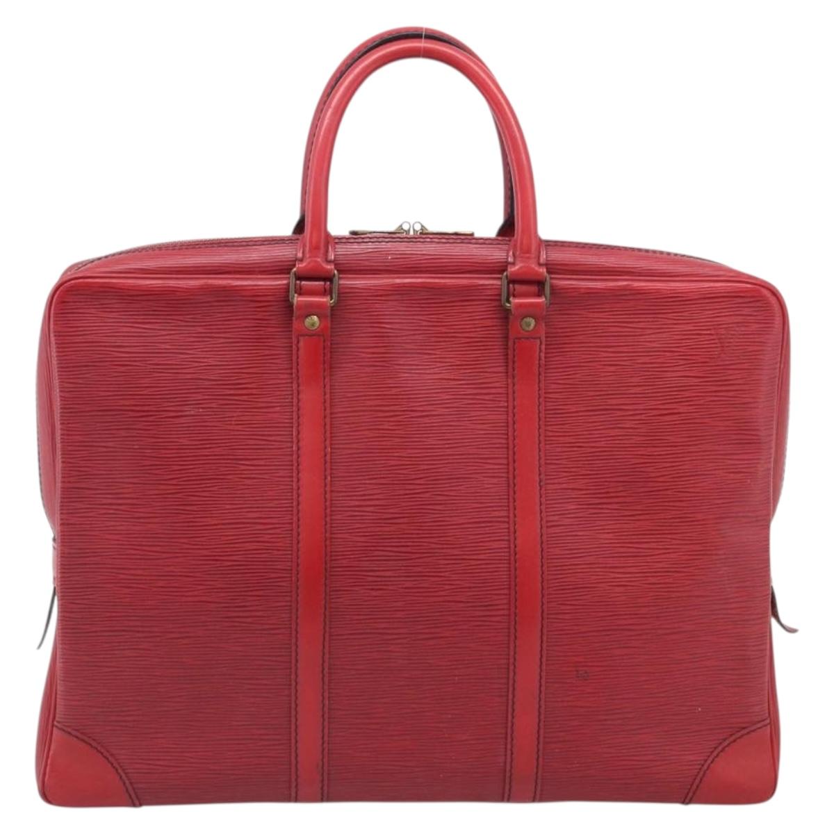 LOUIS VUITTON Epi Porte Documents Voyage Business Bag Red M54477 LV Auth 206964