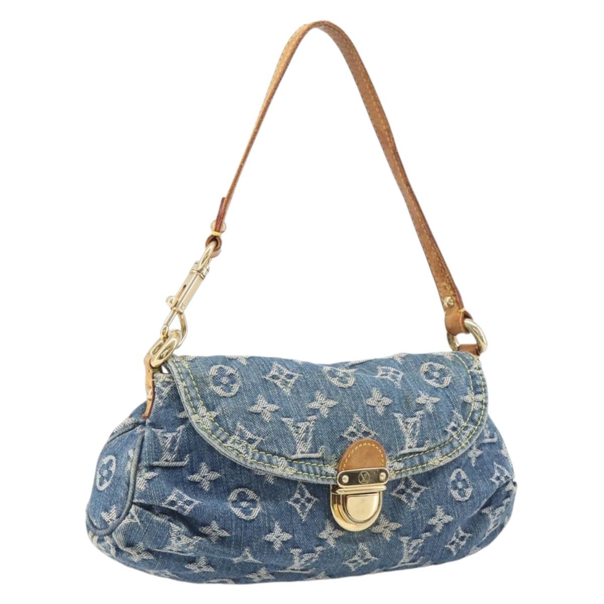 LOUIS VUITTON Monogram Denim Mini Preity Hand Bag Blue M95050 LV Auth 206965