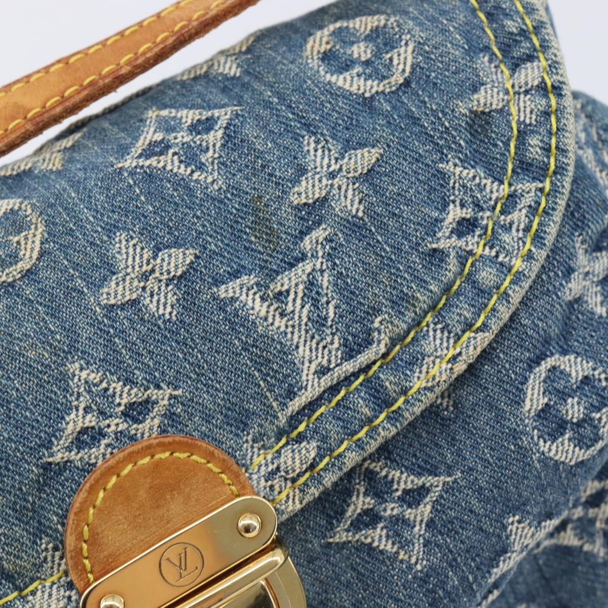 LOUIS VUITTON Monogram Denim Mini Preity Hand Bag Blue M95050 LV Auth 206965