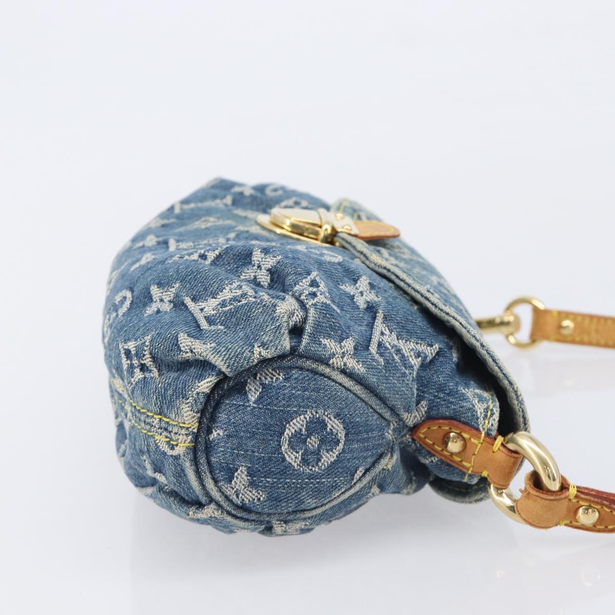 LOUIS VUITTON Monogram Denim Mini Preity Hand Bag Blue M95050 LV Auth 206965