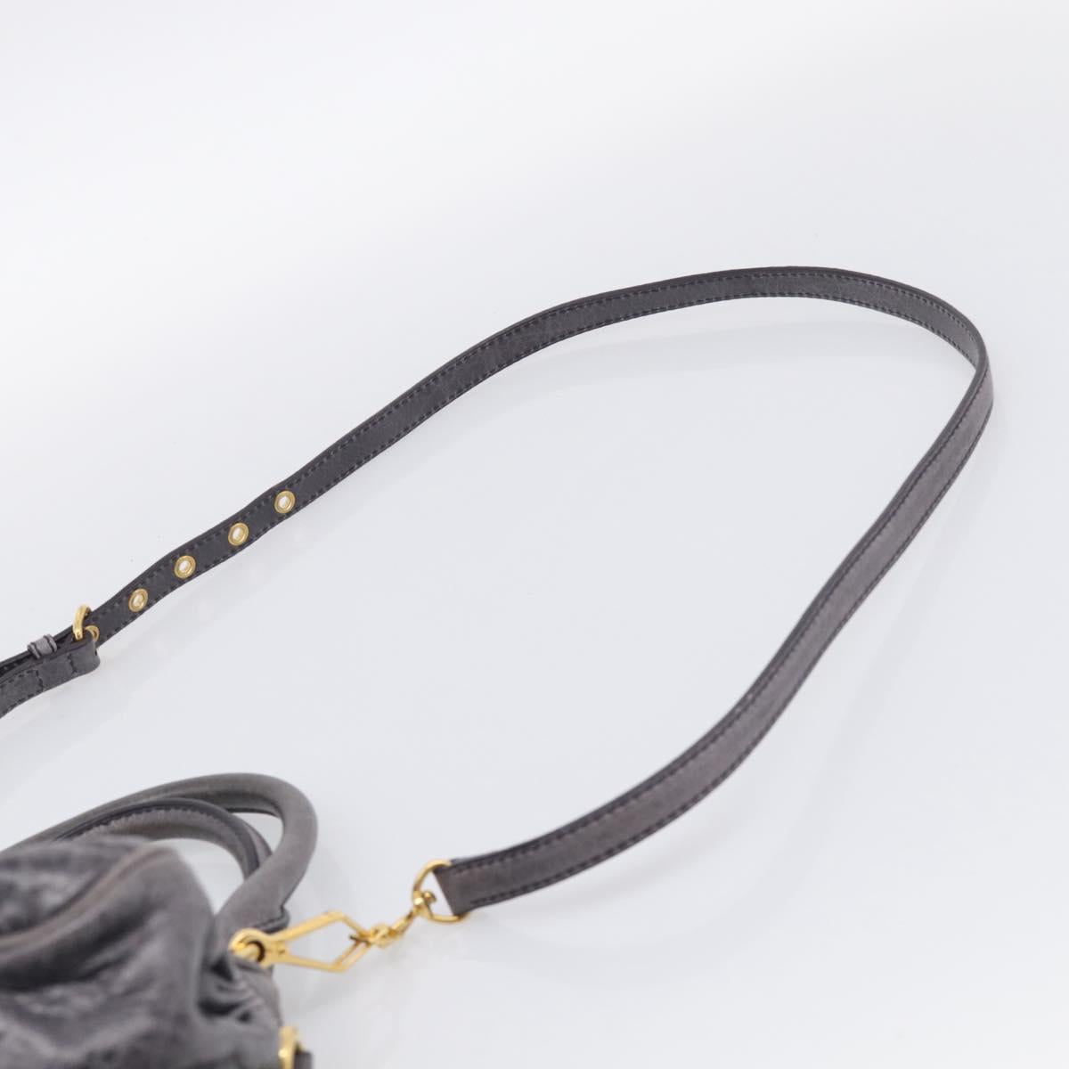 Miu Miu Matelasse Hand Bag Vitellolux 2way Purple Gold Auth 206971A