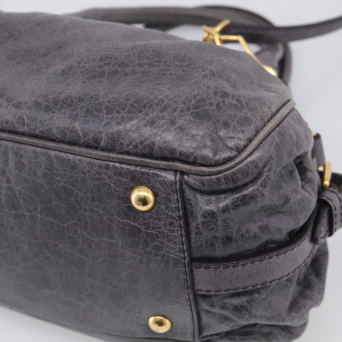 Miu Miu Matelasse Hand Bag Vitellolux 2way Purple Gold Auth 206971A