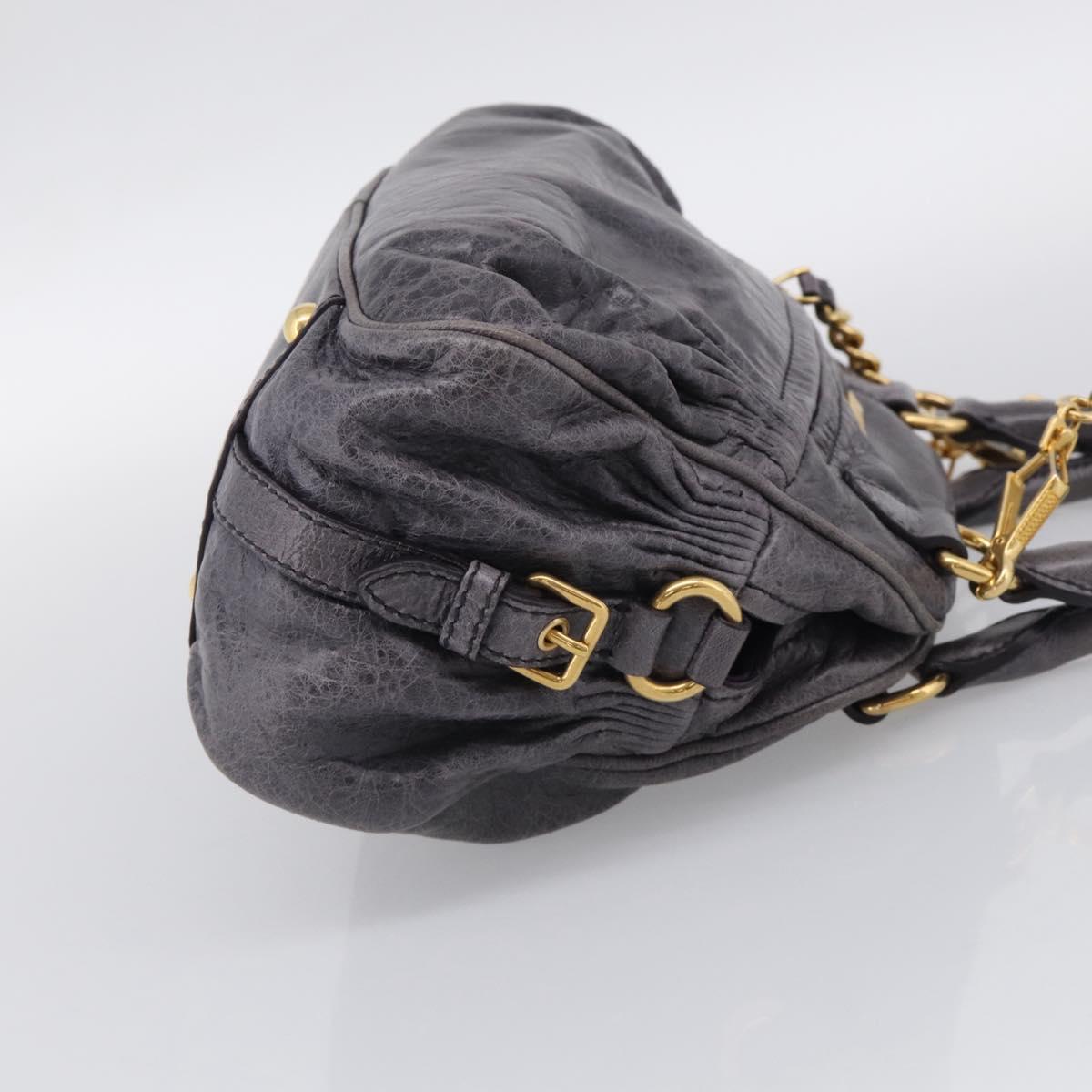 Miu Miu Matelasse Hand Bag Vitellolux 2way Purple Gold Auth 206971A