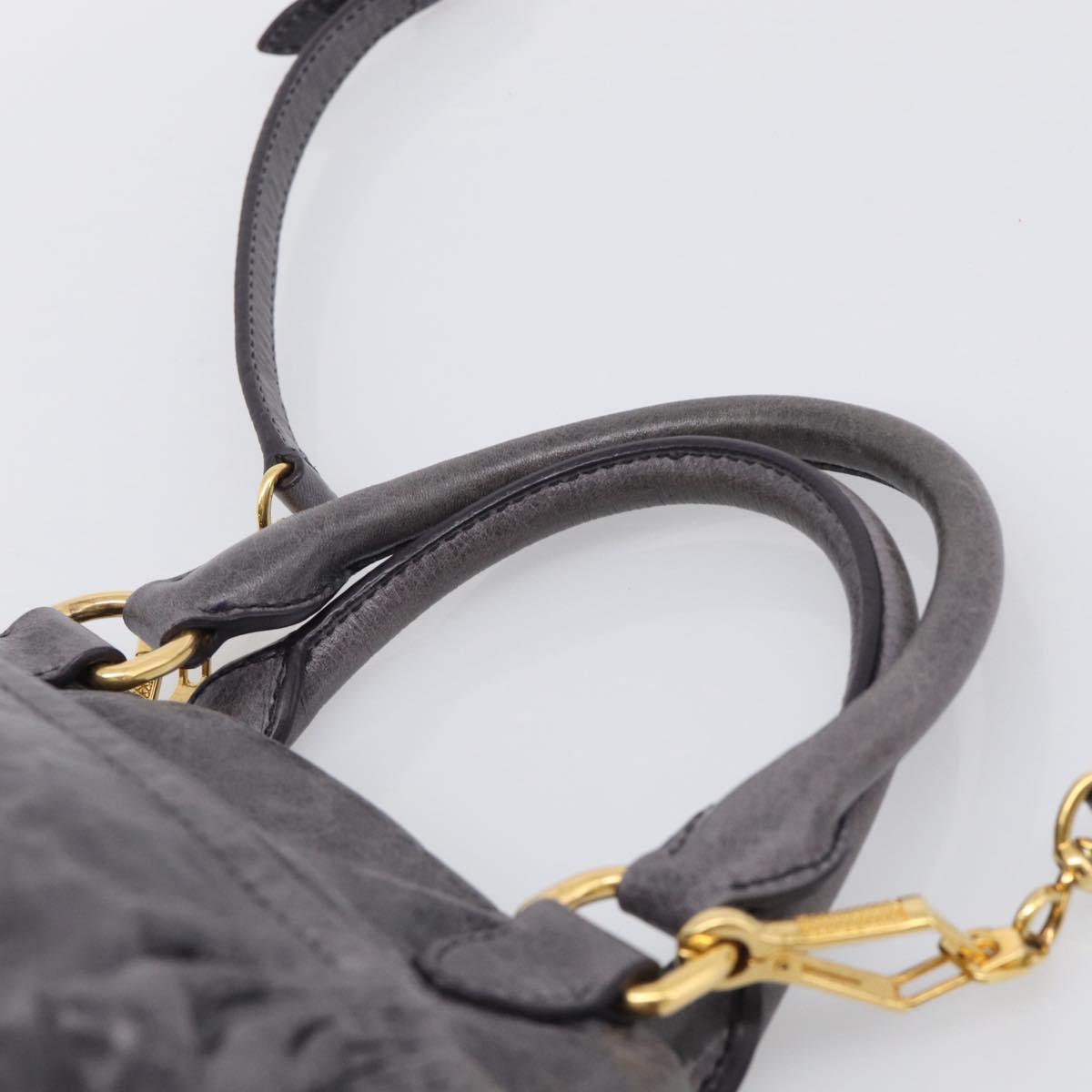 Miu Miu Matelasse Hand Bag Vitellolux 2way Purple Gold Auth 206971A