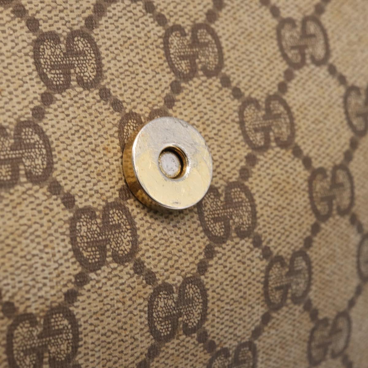 GUCCI GG Supreme Web Sherry Line Bag PVC Beige Gold 904 02 084 Auth 206972