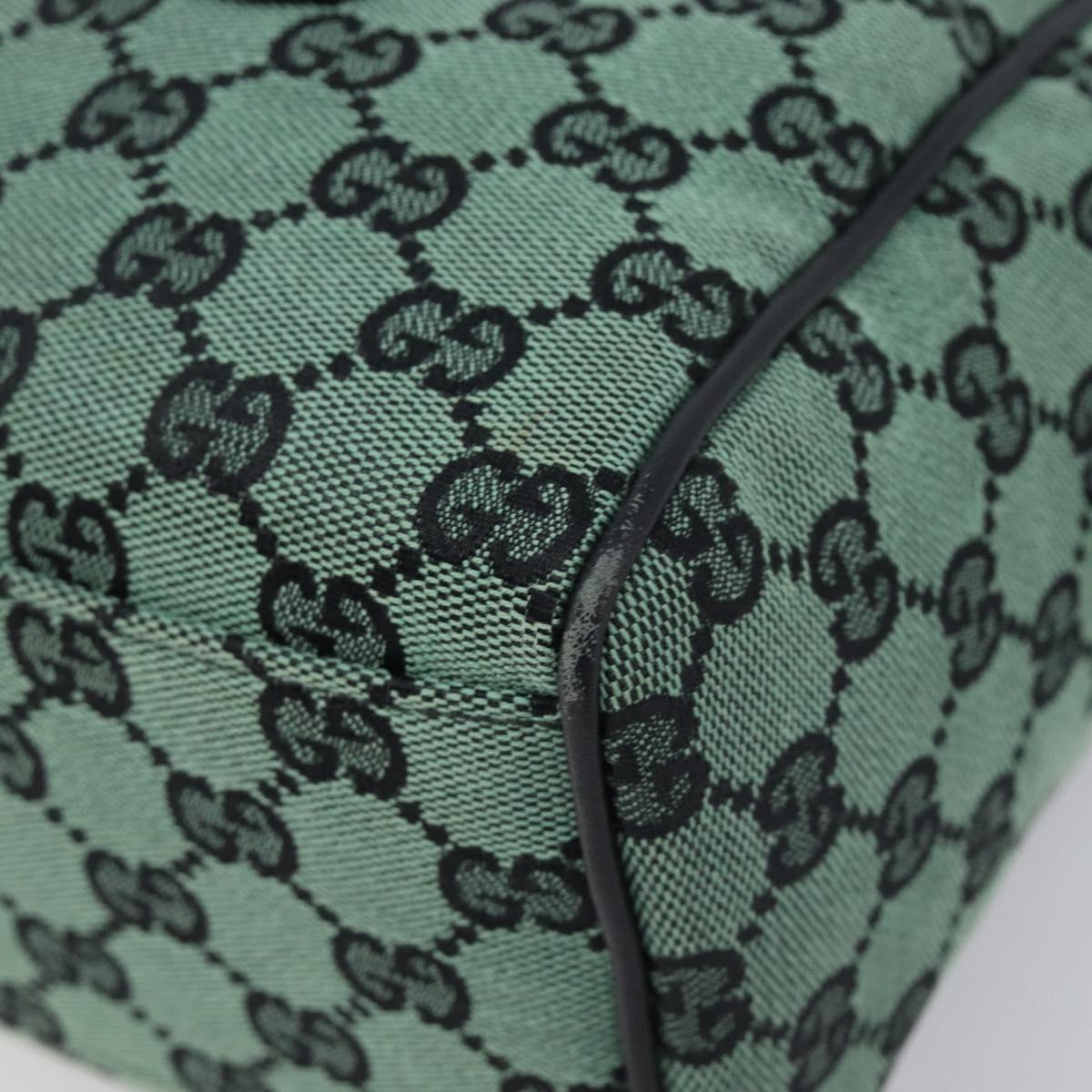 GUCCI GG Canvas Hand Bag Green Gold 257289 Auth 206973A
