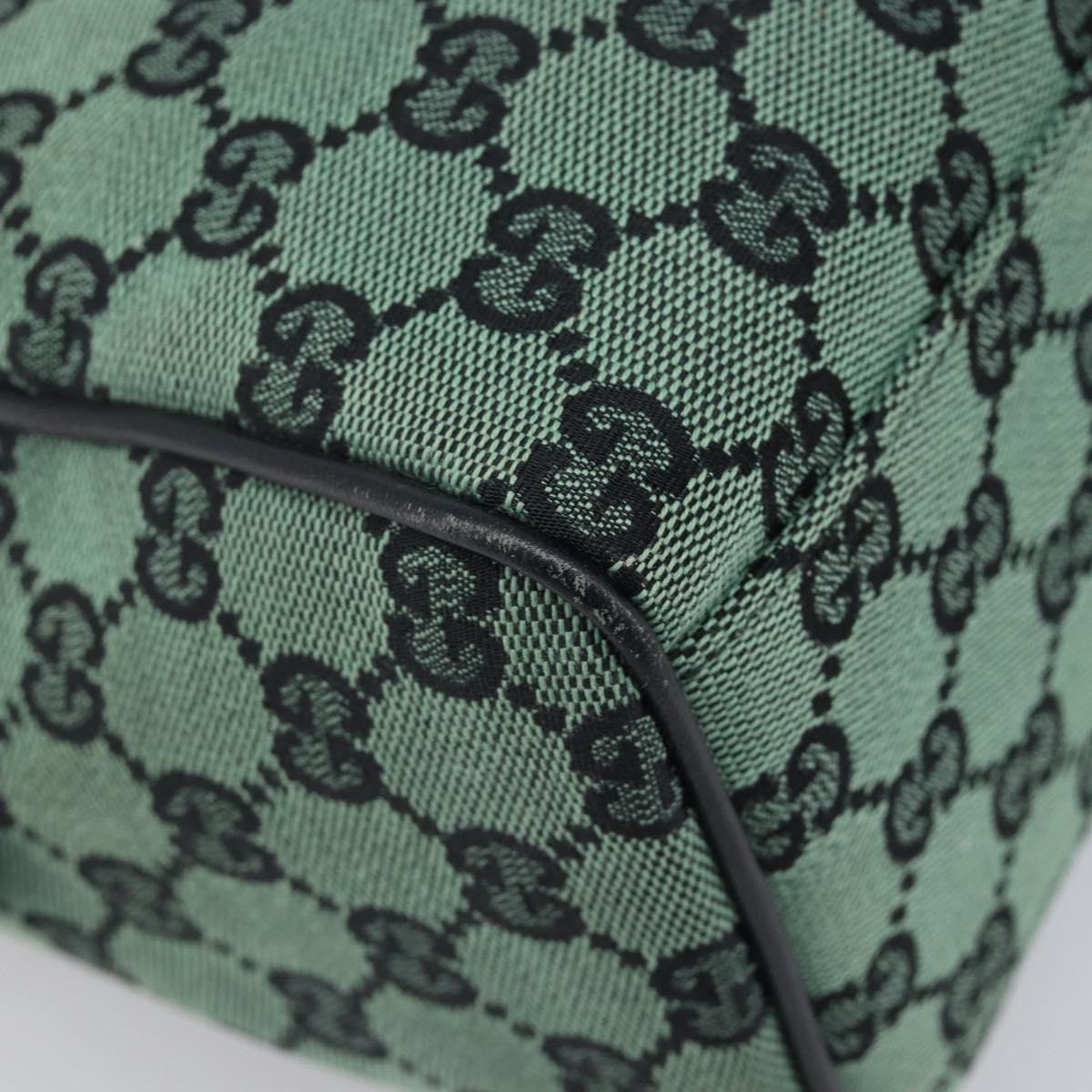 GUCCI GG Canvas Hand Bag Green Gold 257289 Auth 206973A