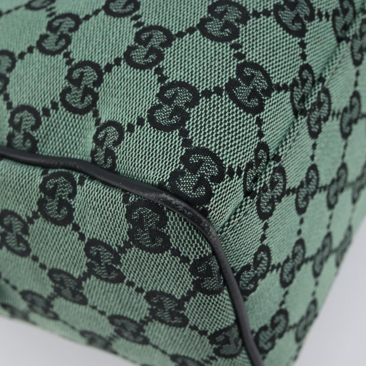 GUCCI GG Canvas Hand Bag Green Gold 257289 Auth 206973A