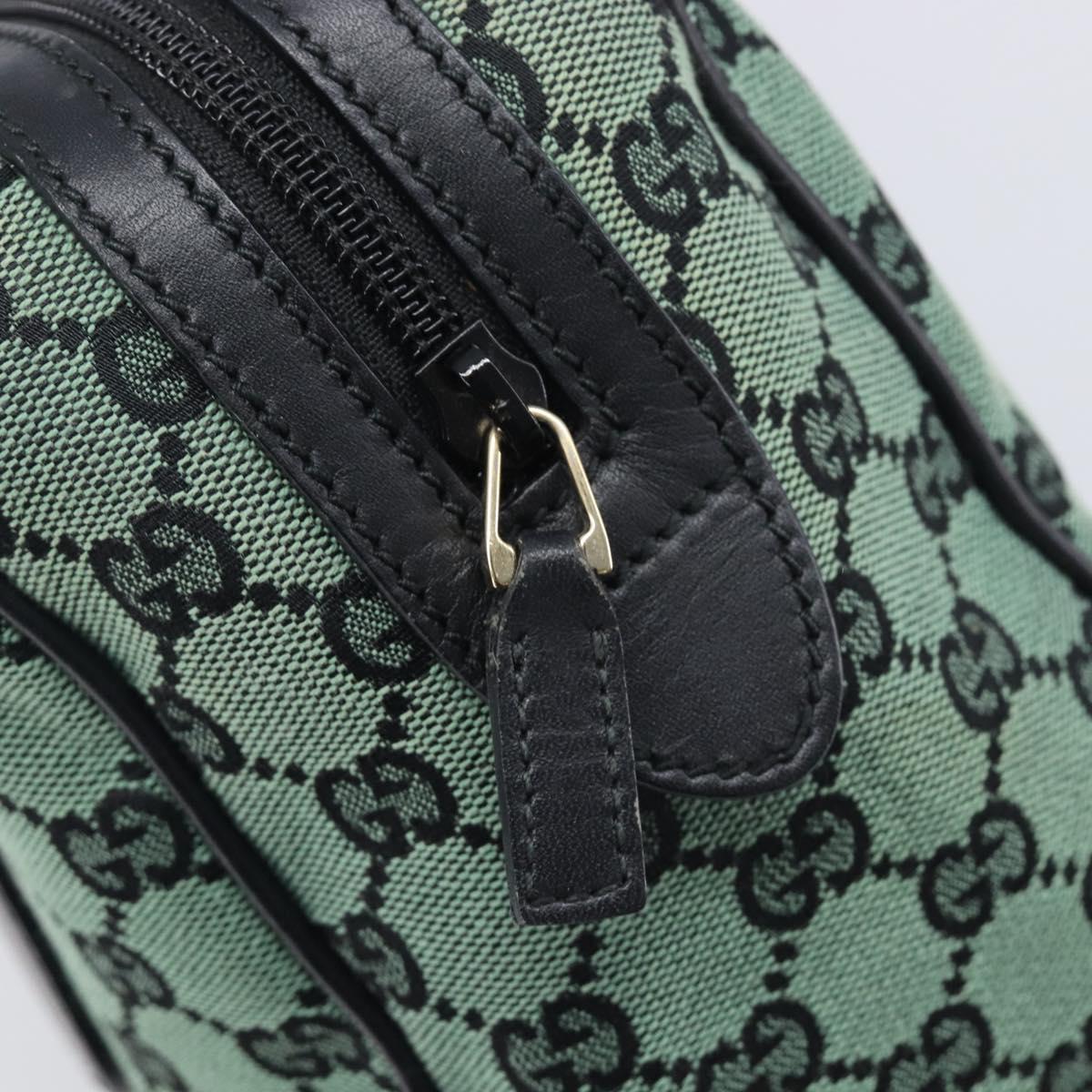 GUCCI GG Canvas Hand Bag Green Gold 257289 Auth 206973A