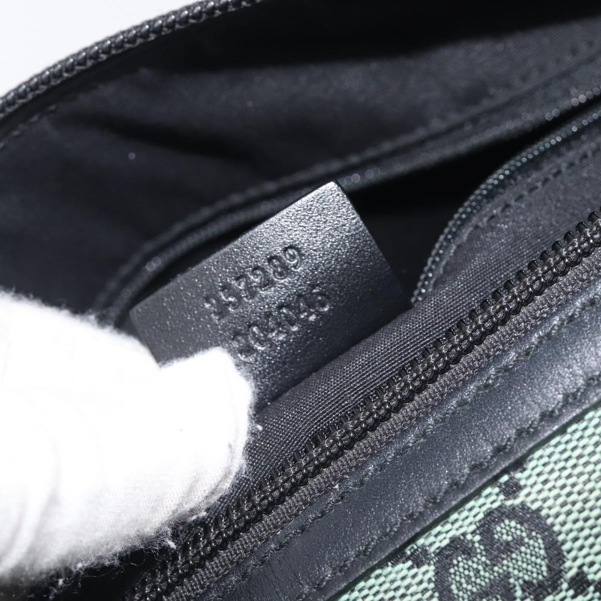 GUCCI GG Canvas Hand Bag Green Gold 257289 Auth 206973A