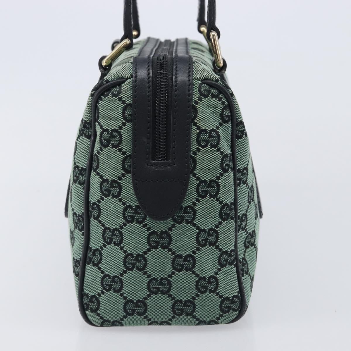 GUCCI GG Canvas Hand Bag Green Gold 257289 Auth 206973A