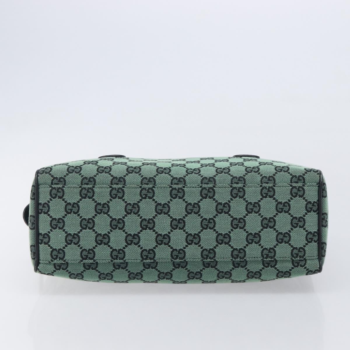 GUCCI GG Canvas Hand Bag Green Gold 257289 Auth 206973A