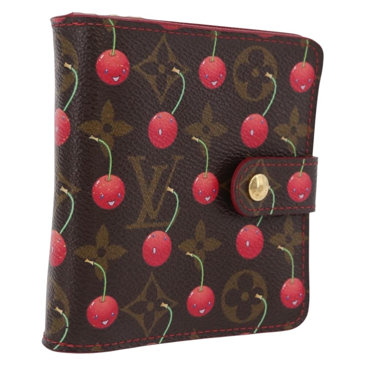 LOUIS VUITTON Monogram Cherry Compact Zip Bifold Wallet M95005 LV Auth 206975M