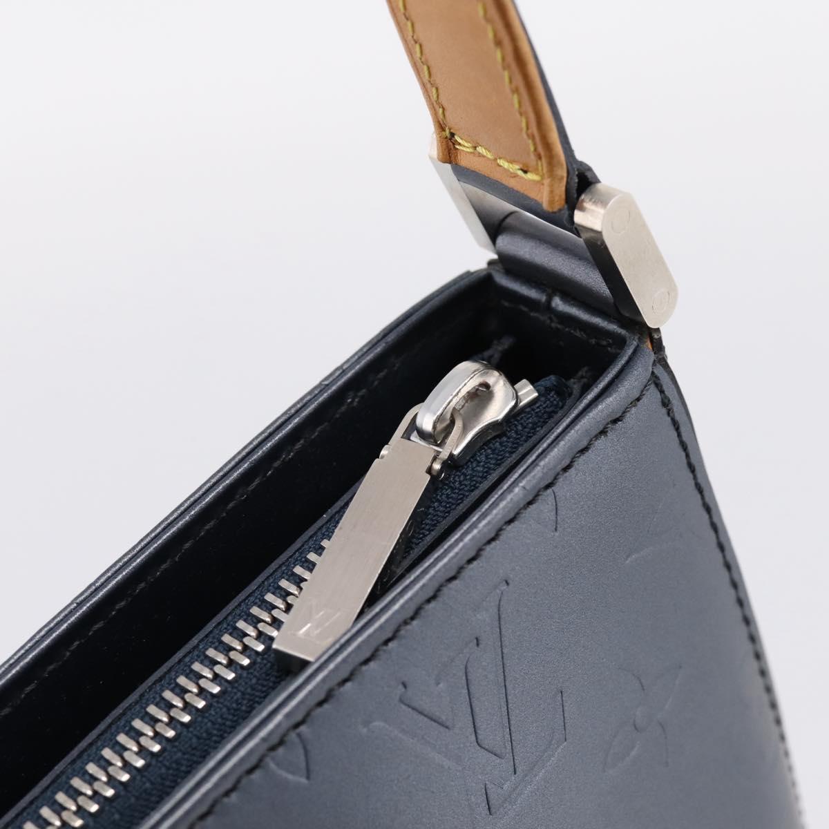 LOUIS VUITTON Monogram Mat Fowler Hand Bag Navy M55145 LV Auth 207018V