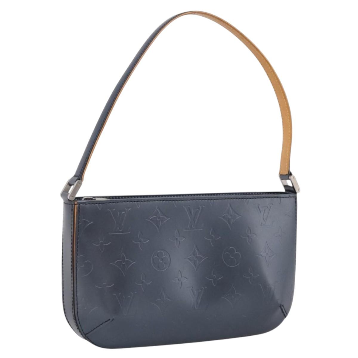 LOUIS VUITTON Monogram Mat Fowler Hand Bag Navy M55145 LV Auth 207018V