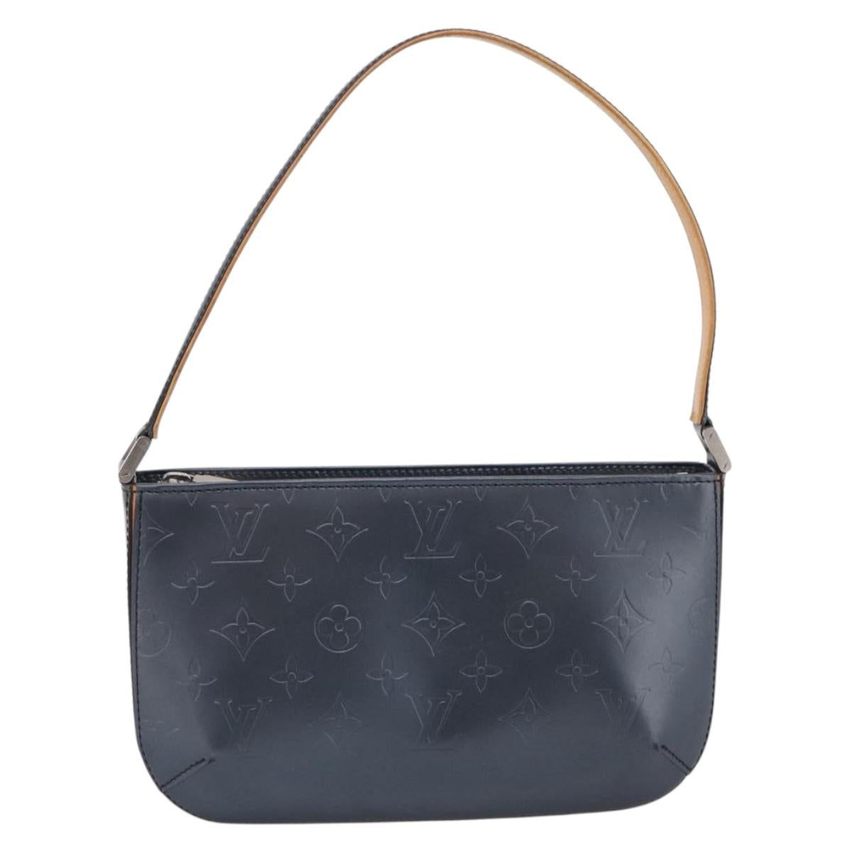 LOUIS VUITTON Monogram Mat Fowler Hand Bag Navy M55145 LV Auth 207018V